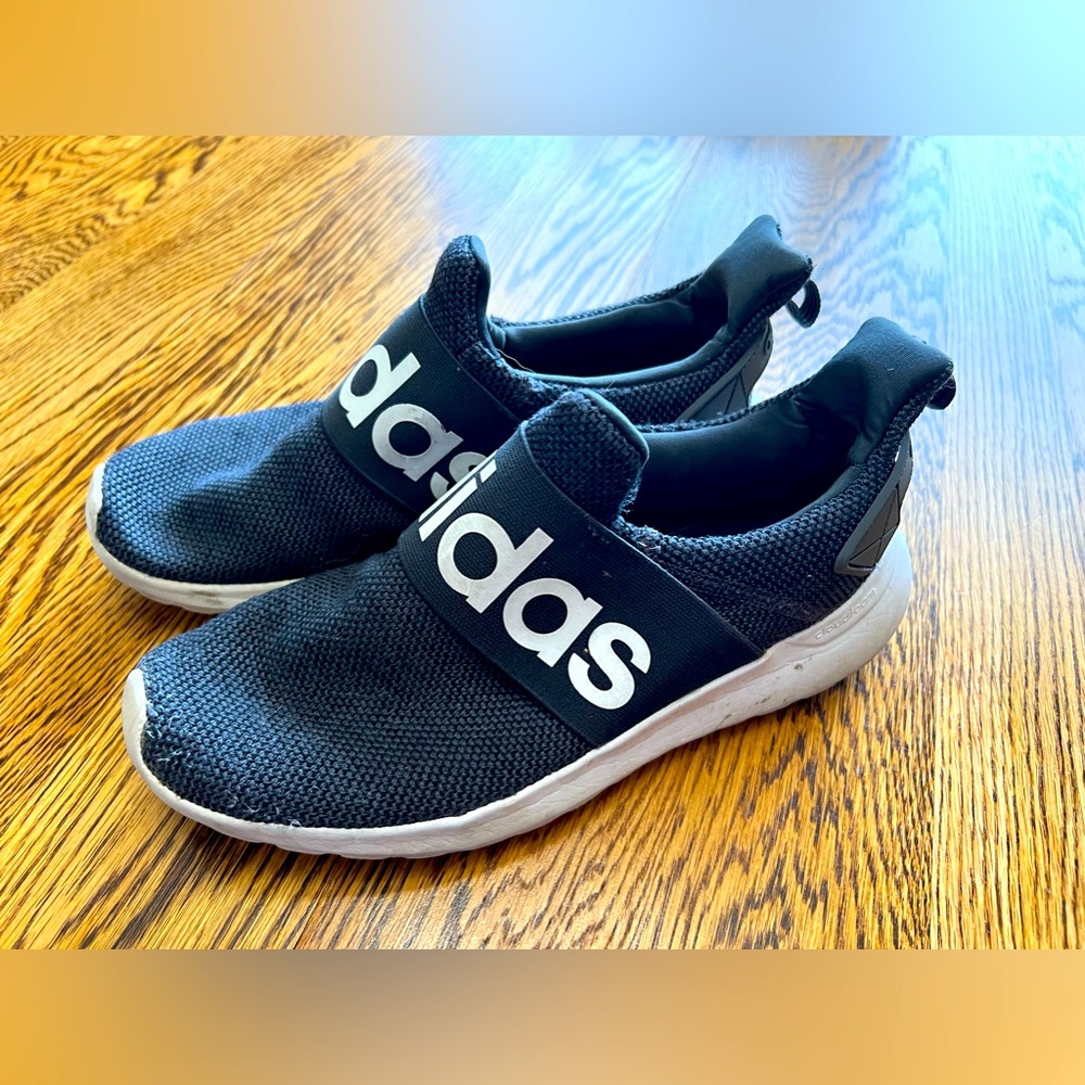 Adidas black white slip on tennis athletic sneaker shoe size 8 woman’s preowned